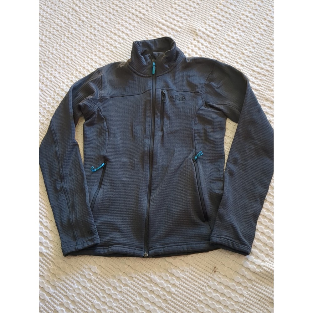 Rab Graviton Grid Fleece Jacket Gray Full Zip Sz XS